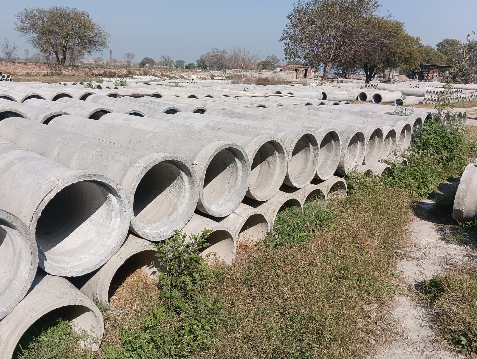 RCC pipes stock at Shree Ram Precast Concrete Pipes